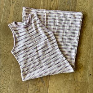 Maternity- Striped Purple and White Sleeveless Top